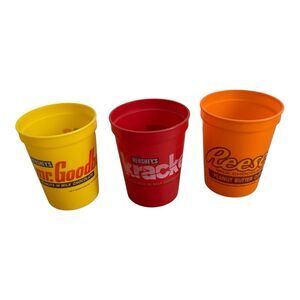 Vtg Hersheys Candy Plastic Cups Reeses Mr. Goodbar Krackel 1990s Staduim Lot 3